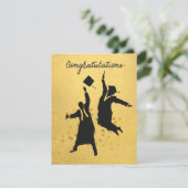 お祝い卒業ブラックアンド金ゴールドテーマ  カード (スタンド正面)