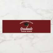 お祝い卒業マルーンホワイト卒業 ペットボトルラベル (シングルラベル)
