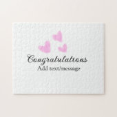 お祝い卒業水彩ピンクハートa ジグソーパズル (横)