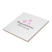 お祝い卒業水彩ピンクハートa タイル (側面)