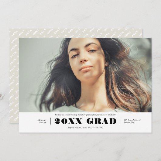 お祝い卒業発表 案内状 (正面/裏面)