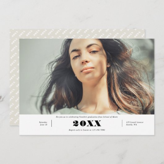 お祝い卒業発表 案内状 (正面/裏面)