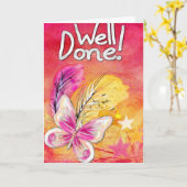 お祝い完了 カード (黄色い花)