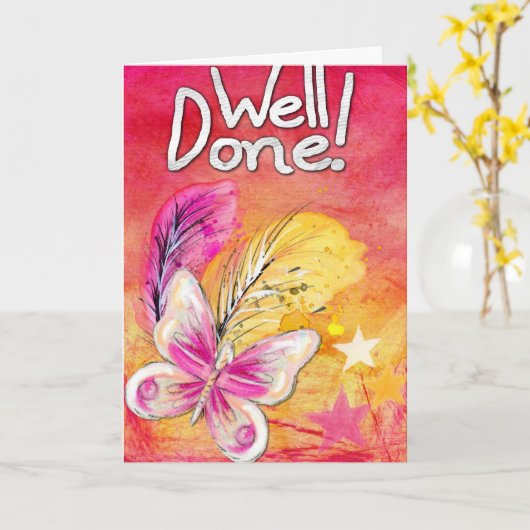 お祝い完了 カード (黄色い花)