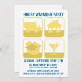 お祝い引っ越し祝いパーティーパーティの招待状 招待状 (正面/裏面)