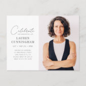 お祝い彼女の素晴らしいモダン人生シンプルの写真 インビテーションポストカード (正面)