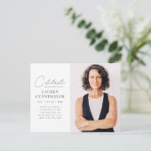 お祝い彼女の素晴らしいモダン人生シンプルの写真 インビテーションポストカード (スタンド正面)