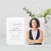 お祝い彼女の素晴らしいモダン人生シンプルの写真 招待状 (スタンド正面)