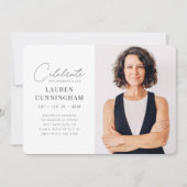 お祝い彼女の素晴らしいモダン人生シンプルの写真 招待状 (正面)