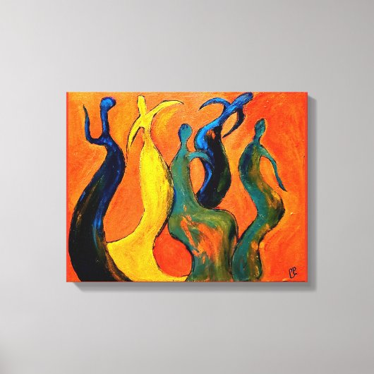 お祝い抽象芸術 キャンバスプリント (正面)