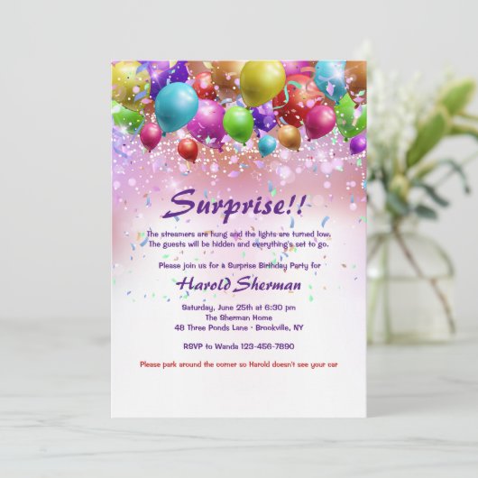 お祝い招待状 招待状 (スタンド正面)