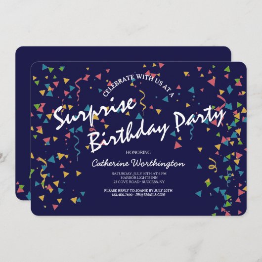 お祝い招待状 招待状 (正面/裏面)