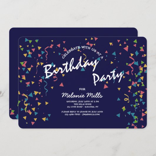 お祝い招待状 招待状 (正面/裏面)