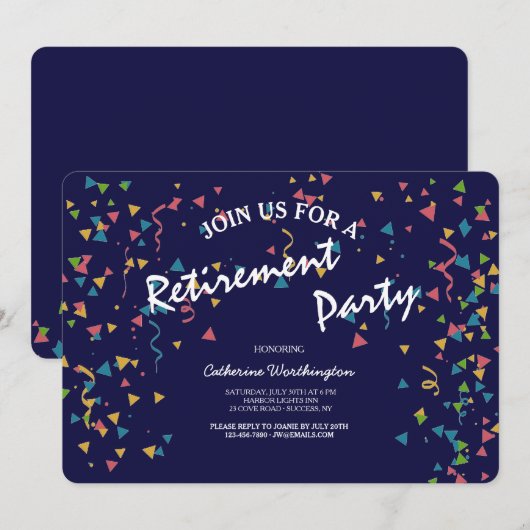 お祝い招待状 招待状 (正面/裏面)