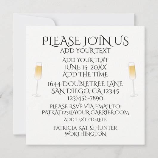 お祝い招待状 招待状 (裏面)