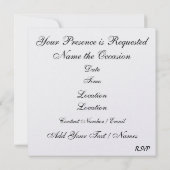 お祝い招待状- SRF 招待状 (裏面)