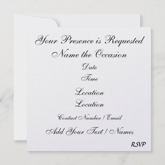 お祝い招待状- SRF 招待状 (裏面)