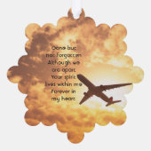 お祝い救命記念の機内パイロット オーナメントカード (裏面)