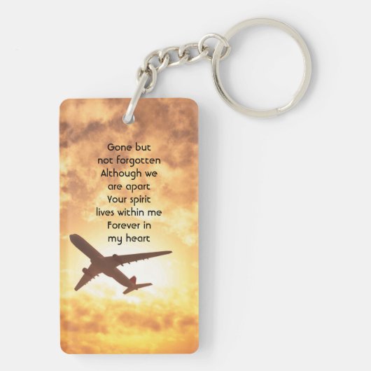 お祝い救命記念の機内パイロット キーホルダー (裏面)