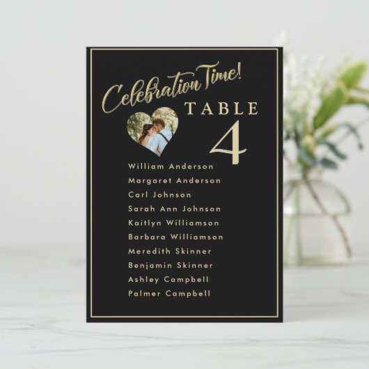 お祝い時結婚間の着席計画カード 招待状 (スタンド正面)