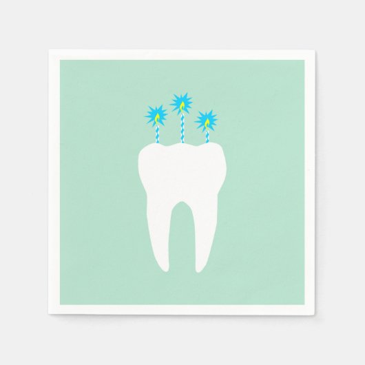 お祝い歯（ろうそく） スタンダードカクテルナプキン (正面)