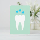 お祝い歯(ろうそく) 招待状 (スタンド正面)