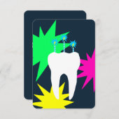 お祝い歯(ろうそく) 招待状 (正面/裏面)