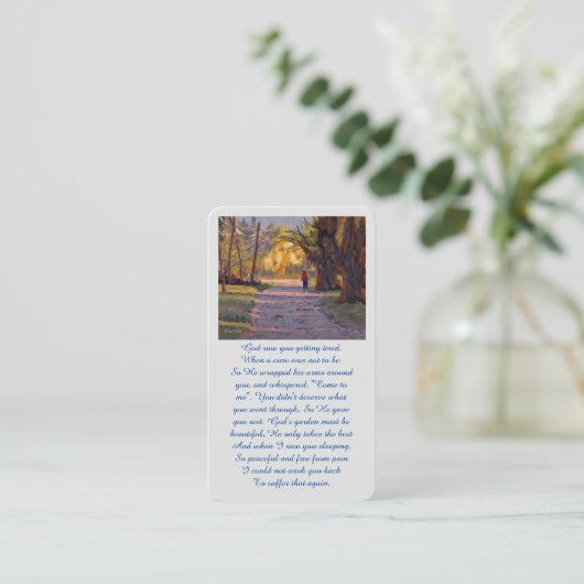 お祝い油絵記念カード 名刺 (スタンド正面)