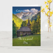 お祝い牧師の折り畳みグリーティングカード カード (黄色い花)