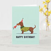お祝い犬のイラストカード カード (黄色い花)