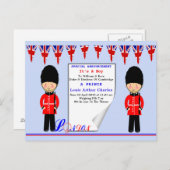 お祝い王室のベビープリンスルイ インビテーションポストカード (正面/裏面)