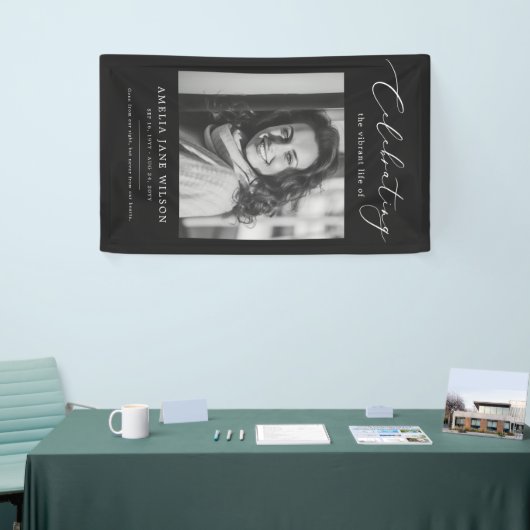 お祝い生涯写真葬儀追悼法会 横断幕 (トレードショー)