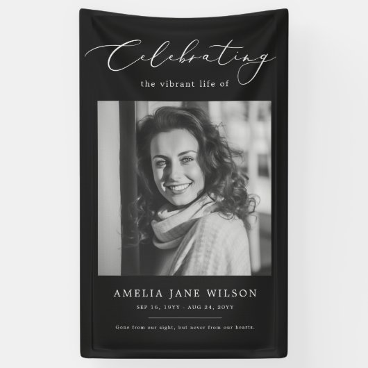 お祝い生涯写真葬儀追悼法会 横断幕 (縦)