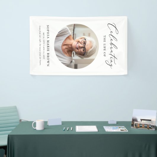 お祝い生涯写真葬儀追悼法会 横断幕 (トレードショー)