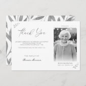 お祝い生葬記念写真フローラ サンキューカード (正面/裏面)