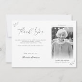 お祝い生葬記念写真フローラ サンキューカード (正面)