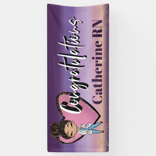 お祝い看護学校ナース 横断幕 (縦)