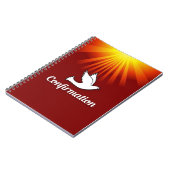 お祝い確認の鳩(金ゴールド/赤) ノートブック (左側)