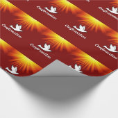 お祝い確認の鳩(金ゴールド/赤) ラッピングペーパー (コーナー)