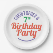 お祝い第7世代誕生日紙プレート ペーパープレート (正面)