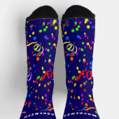 お祝い紙吹雪名Blue High-Performance ソックス (上部)
