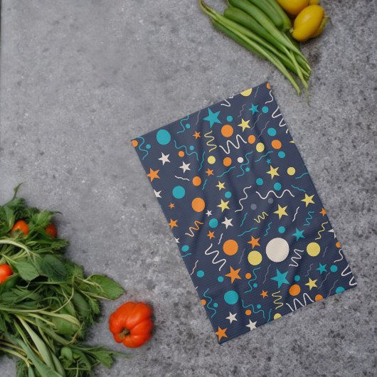 お祝い紙吹雪図形 キッチンタオル