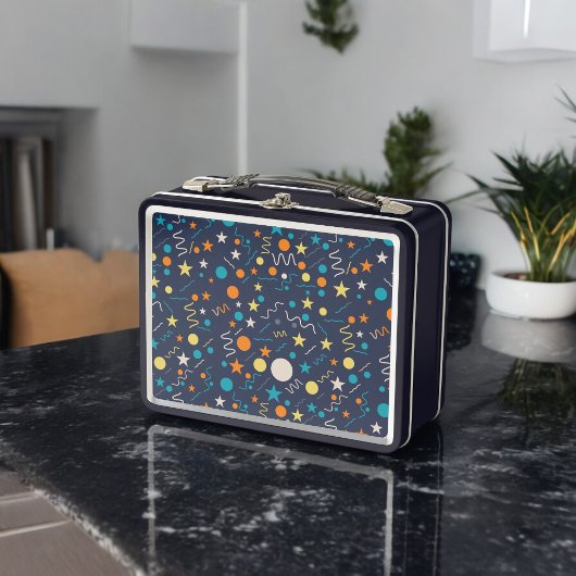 お祝い紙吹雪図形 メタルランチボックス