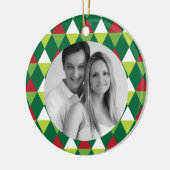 お祝い色パターン写真 セラミックオーナメント (左)