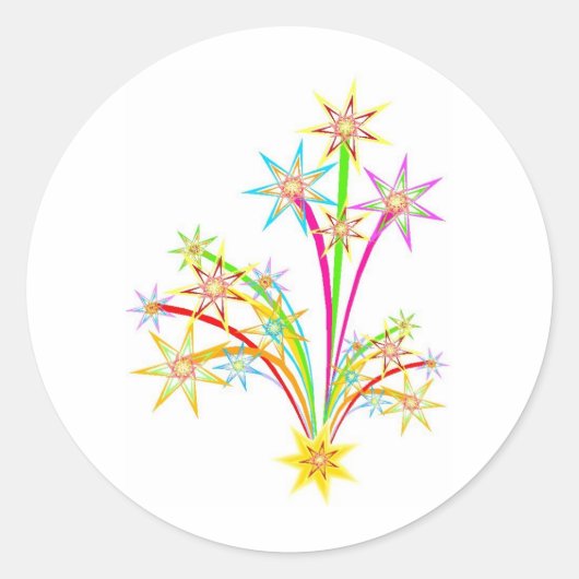 お祝い花火 ラウンドシール (正面)