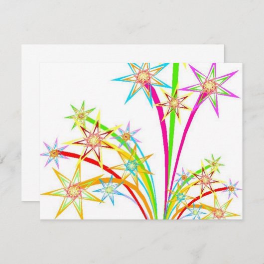 お祝い花火 招待状 (正面/裏面)