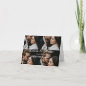 お祝い記念日 フォトコラージュ 名前 日付 シンプル サンキューカード (正面)