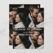 お祝い記念日 フォトコラージュ 名前 日付 シンプル ポストカード (正面/裏面)