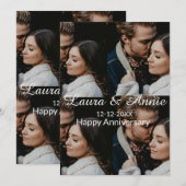 お祝い記念日 フォトコラージュ 名前 日付 シンプル 招待状 (正面/裏面)