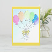 お祝い誕生日バルーンカード 招待状 (スタンド正面)